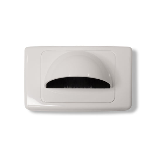 Flexicom – Bull Nose Wall Plate with Brush Cover, White